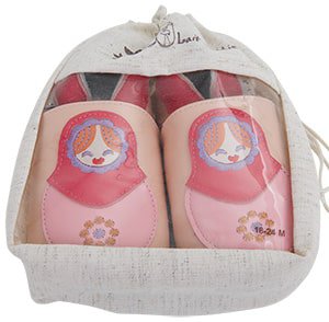 Kapcie dziecięce Matryoshka z miękkiej skóry