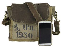 Sunsa Damen Messenger Tasche. Kurier Form Umhängetasche. Schultertasche in Vintage Stil. Handtasche aus Canvas ( Segeltuch). Große Crossbody Bag für Frauen.