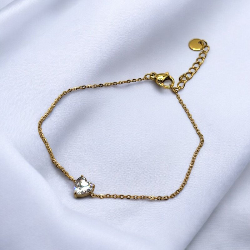 CORINNE - Steel bracelet with zircon heart
