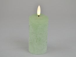 LED-Kerze, 10 hellgrün, 5,2 x 10 cm,on/off/timer-6h,FB optional,2xAAA