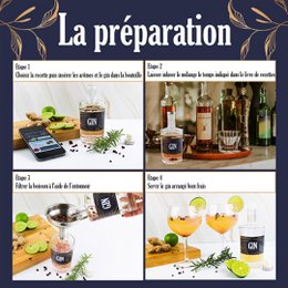 LOUISE & GASTON® Homemade Gin Kit – Box mit Gewürzen und personalisiertem Kreationszubehör, ideales einzigartiges Geschenk für Weihnachten, Geburtstag oder Valentinstag, unvergleichliches DIY-Verkostungserlebnis