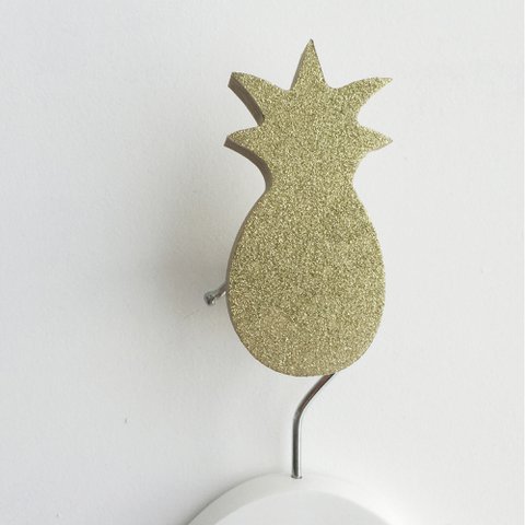 GOUD GLITTER ANANAS MUURHAAK