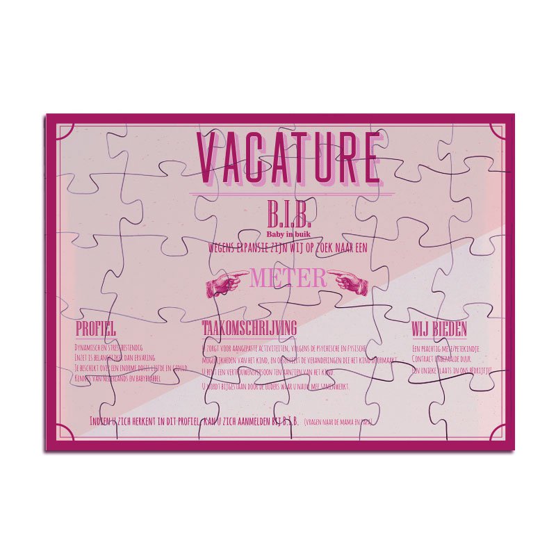 Puzzle - Vacancy Meter - Voulez-vous devenir ma marraine ? - Rose