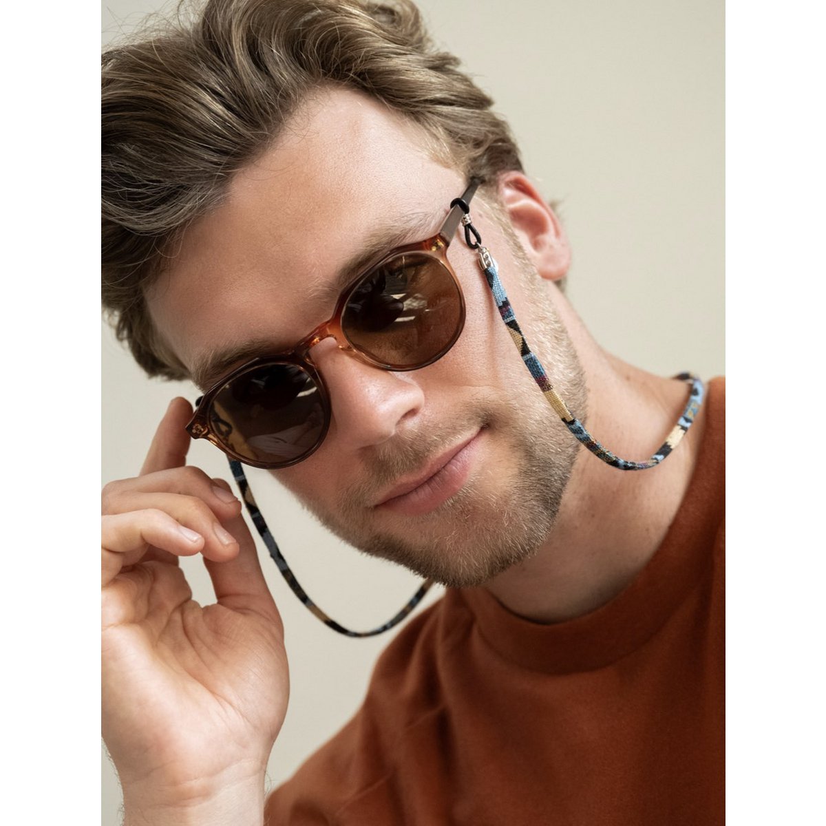 Aquamatblau | Brille Nabelschnur Herren