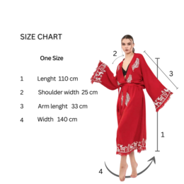 Hitit Kimono Largo-Rojo