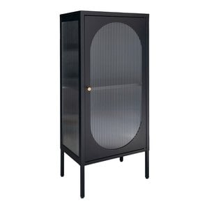 Adelaide Vitrine – Schwarz, Stahl/Glas, 50 x 35 x 110 cm
