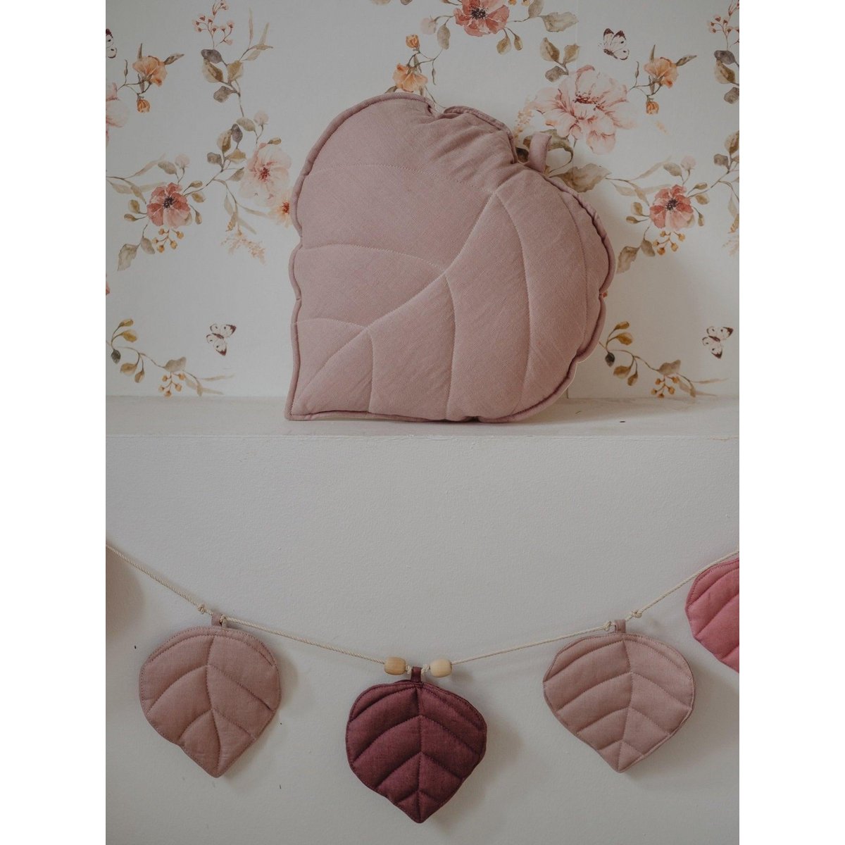 Guirlande de Lin « Rose » avec Feuilles