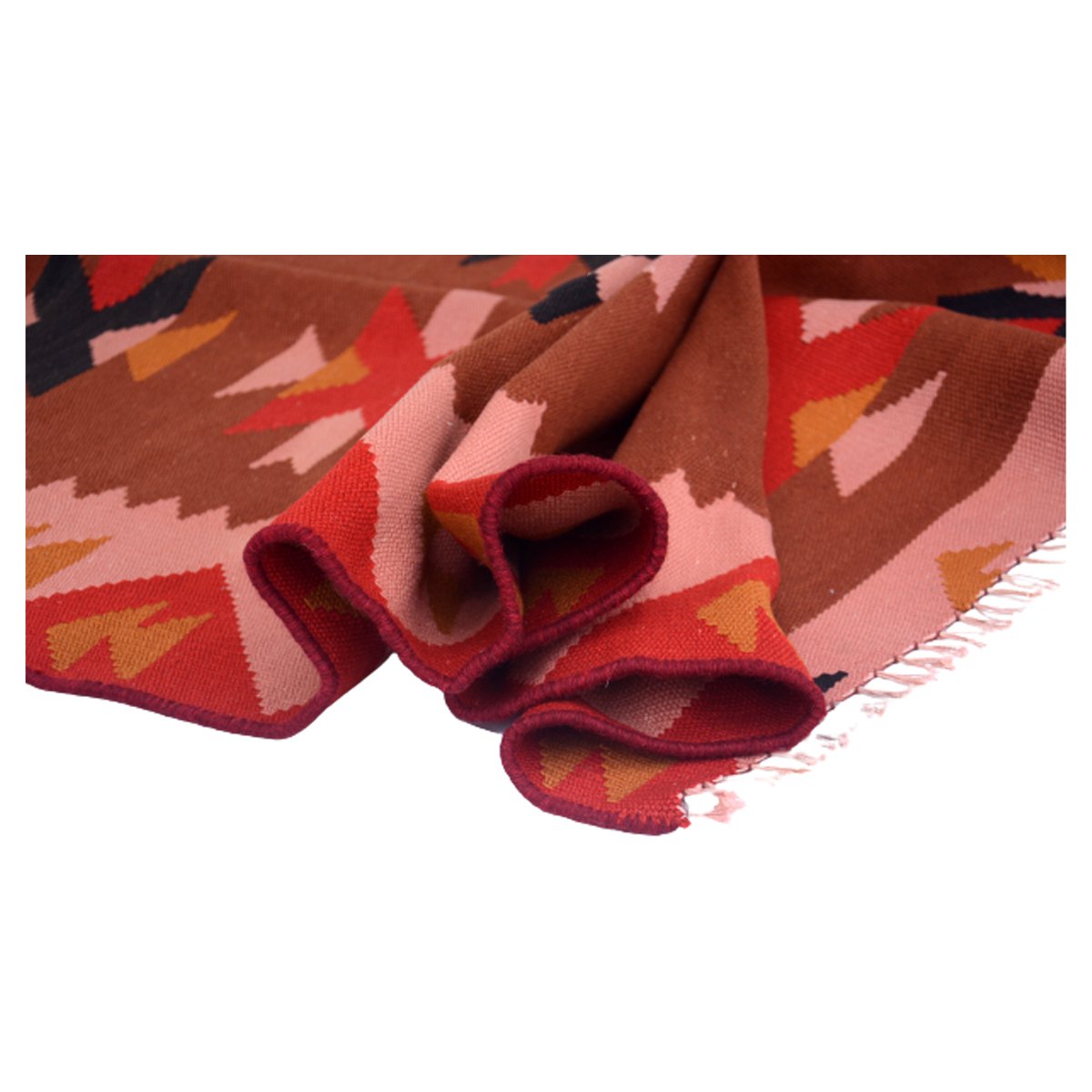 Vintage handgemaakte Robin Red Kelim vloerkleed