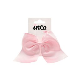 Fiocco per capelli con elastico in caucciù acrilico - Nastro in gros-grain - 11 x 9 cm - Rosa pastello