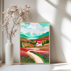 Traumhaus – A4-Kunstdruck eines Original-Acrylgemäldes