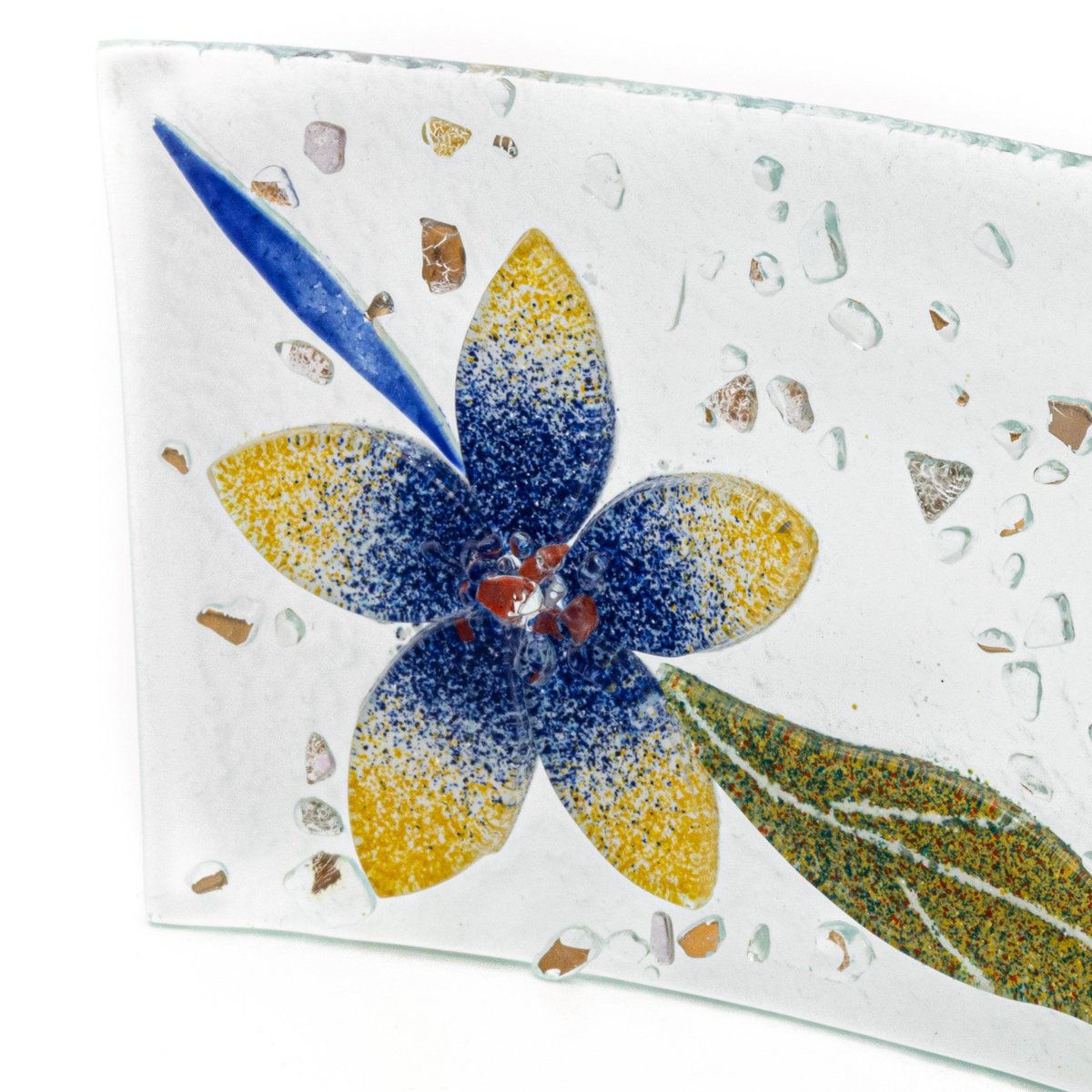 HaVed rechthoekige tafelklok, in murano -glas, cadeau -idee, gunsten, bloemendecoratie cm.30 cm