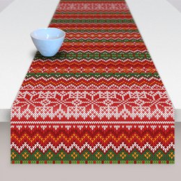 Chemin de table en tricot de Noël