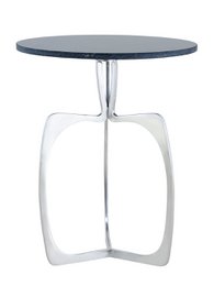 Tavolino in metallo rotondo ø 45 x 56 cm tavolo decorativo in marmo Sohoo con cornice argento o oro