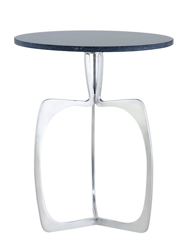 Tavolino in metallo rotondo ø 45 x 56 cm tavolo decorativo in marmo Sohoo con cornice argento o oro