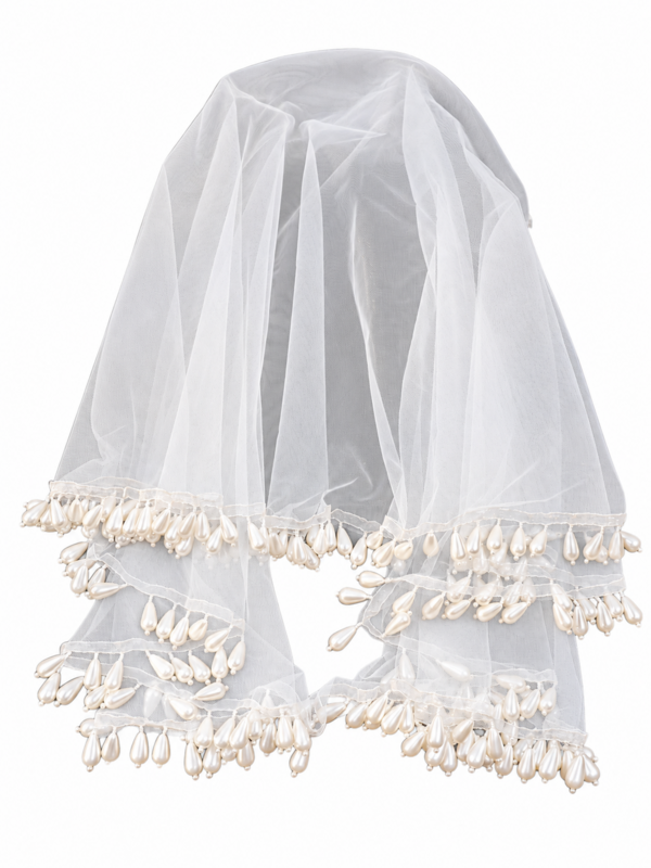 Romantic Teardrop Pearl Fringe Bridal Wedding Veil