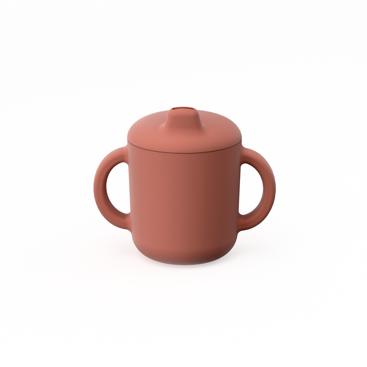Silicone Sippy Cup with handles - Terracotta