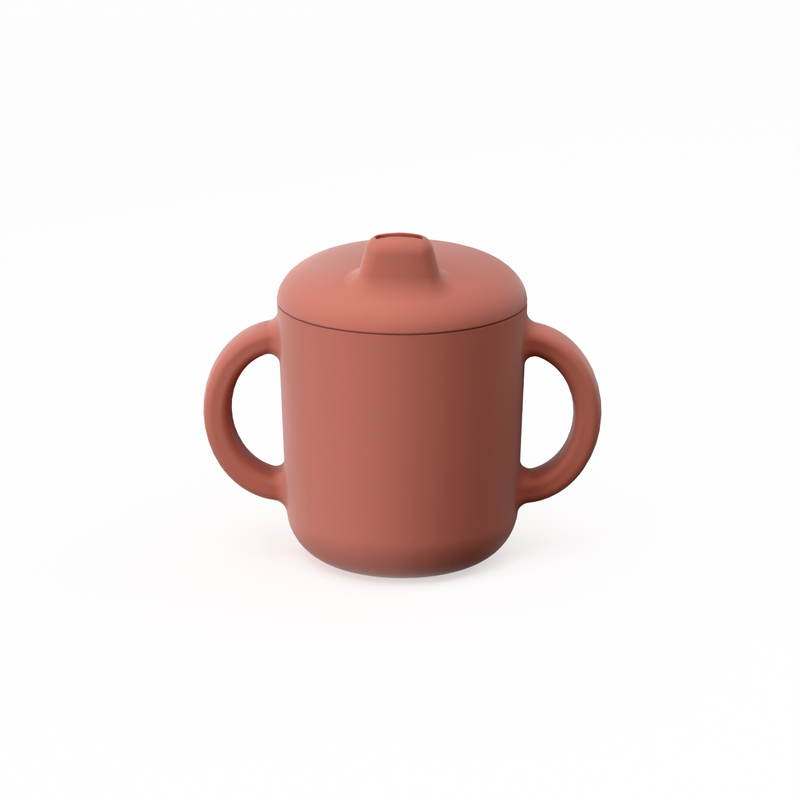Silicone Sippy Cup with handles - Terracotta