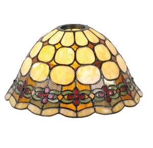 Lampshade tiffany Ø 25x15 cm beige red glass glass lampshade