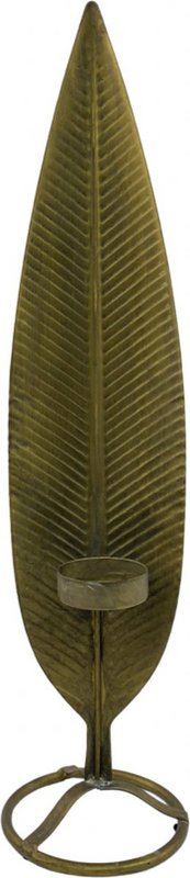 Candle holder - feather | 59 cm | Rural candle holder in the shape of a feather | antique gold