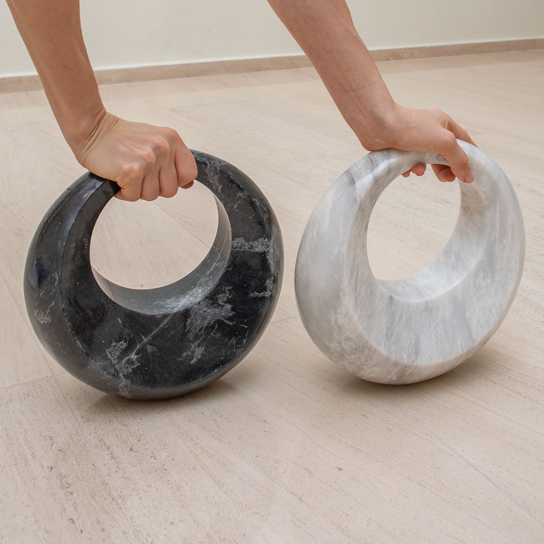 Marmeren kettlebell middelgroot