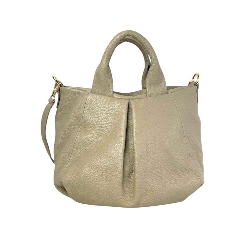 Italian Leather Bag for Women with 2 Handles and Zipper 57883