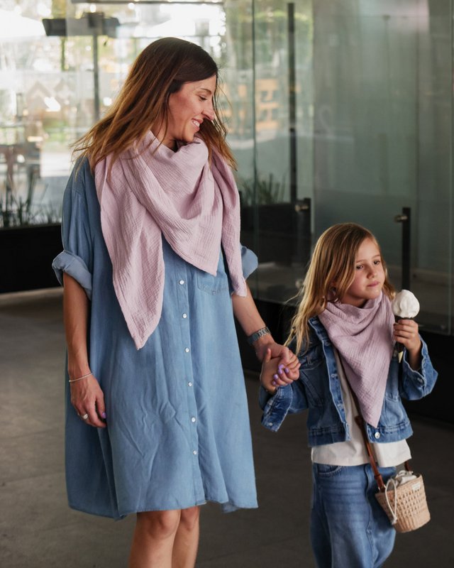 Echarpe mousseline enfant • Mauve