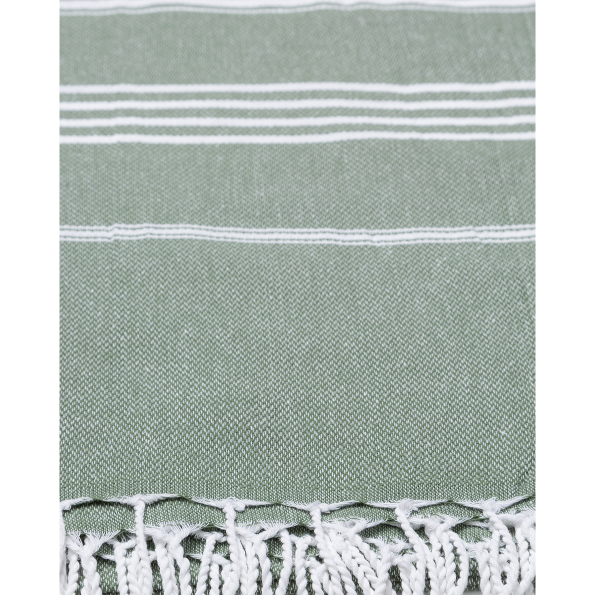 Asciugamano Spa Hammam in cotone AMARA – Compatto e senza sabbia – Verde kaki - 180x100 cm