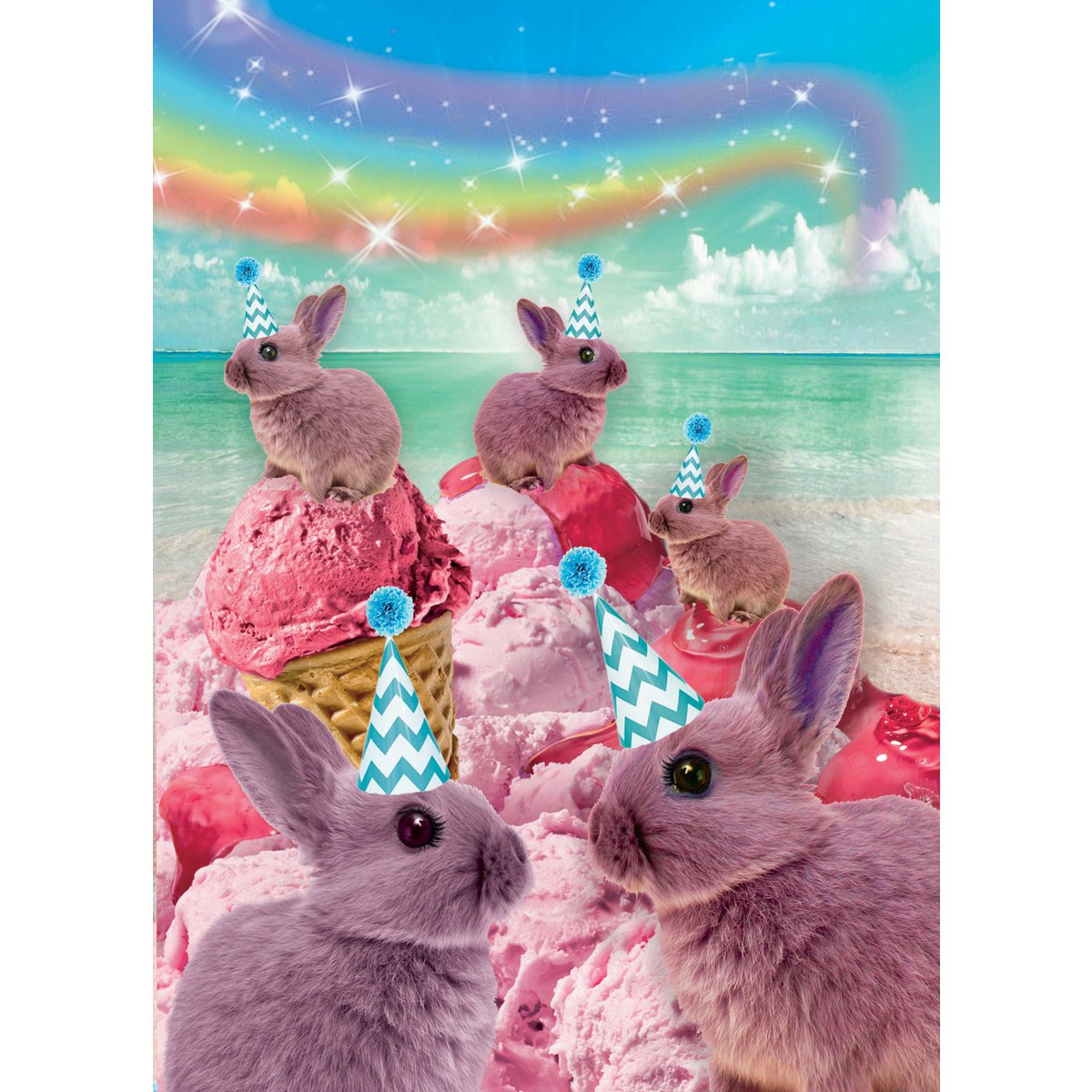 Cartoline coniglietti gelato 10 pz.