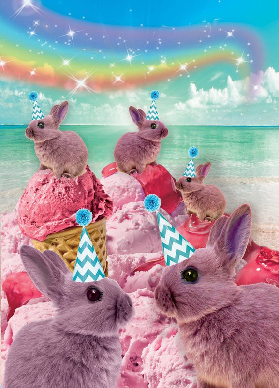 Cartoline coniglietti gelato 10 pz.