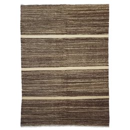 Handgefertigter Kilim-Teppich aus neutralem Zement