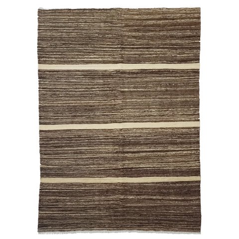 Handgefertigter Kilim-Teppich aus neutralem Zement