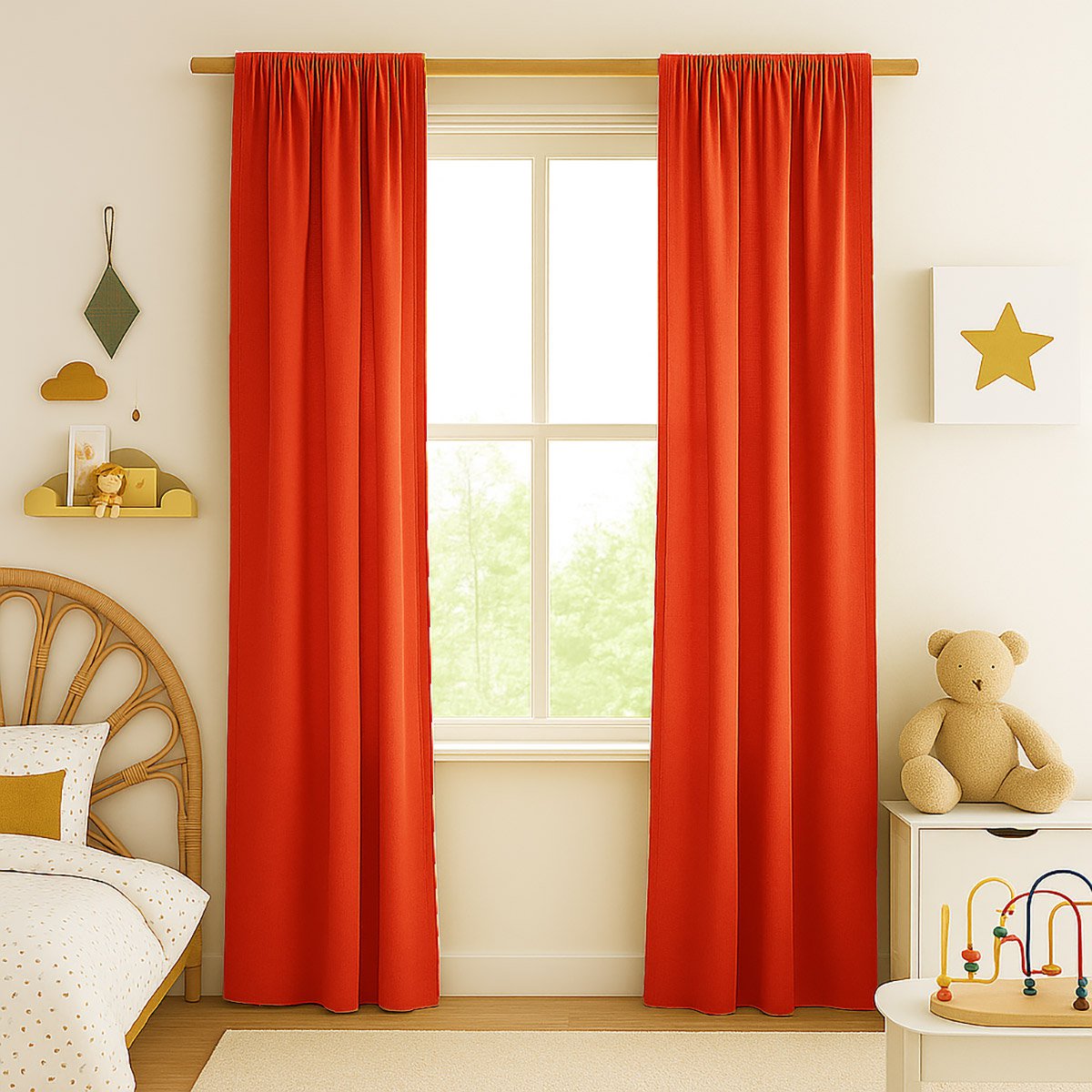Cortinas de algodón de fresa bio