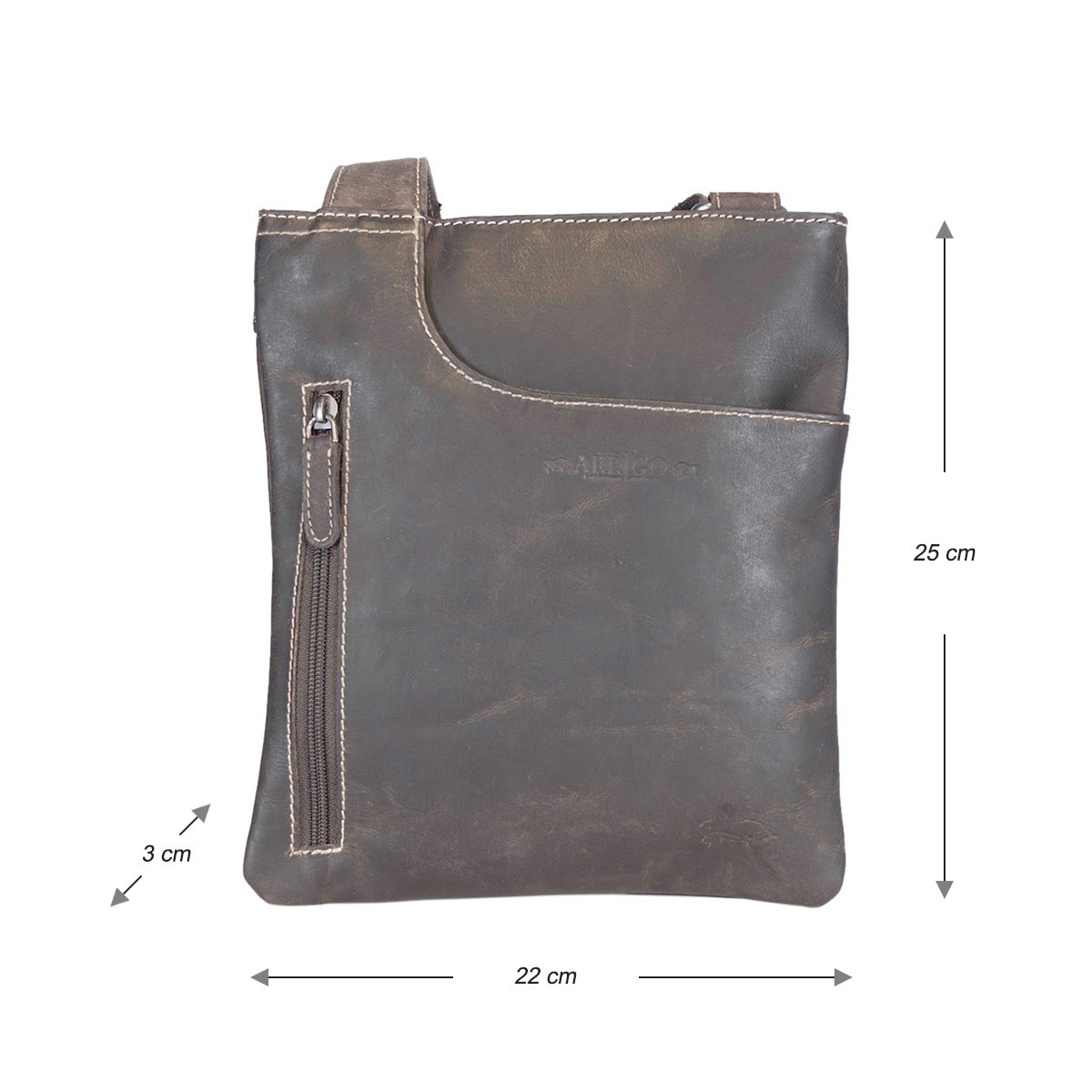 Leder Crossbody Bag - Umhängetasche in 3 verschiedenen Farben Leder