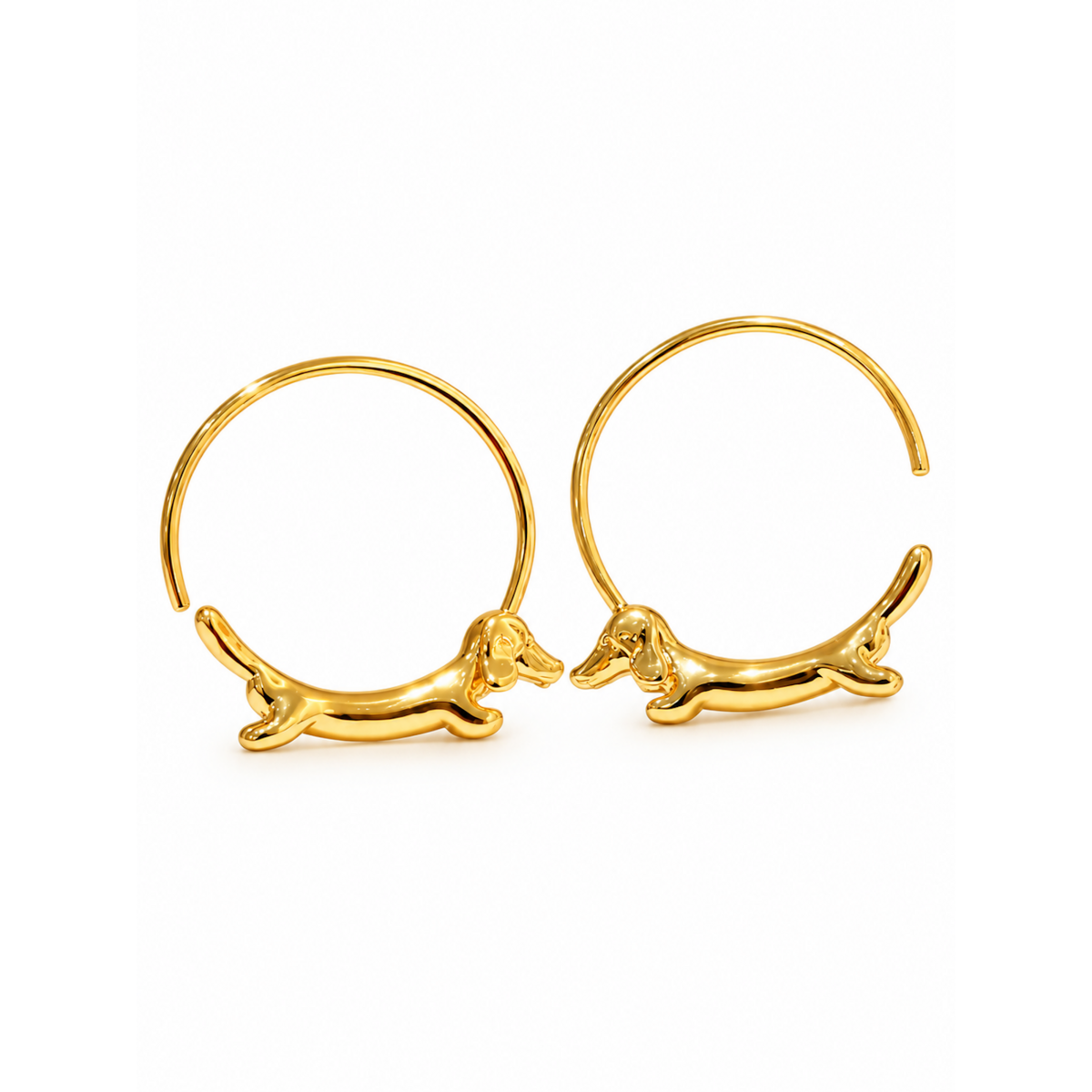 Charming Dachshund Hoop Earrings