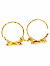 Charming Dachshund Hoop Earrings