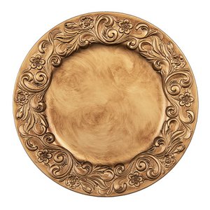 Bottom plate Ø 33 cm Gold -colored plastic candleboard