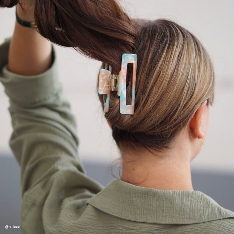  Haarklammer dünnes Haar | Haarspangen für feines Haar | 8 cm | Acetat Schildpattoptik