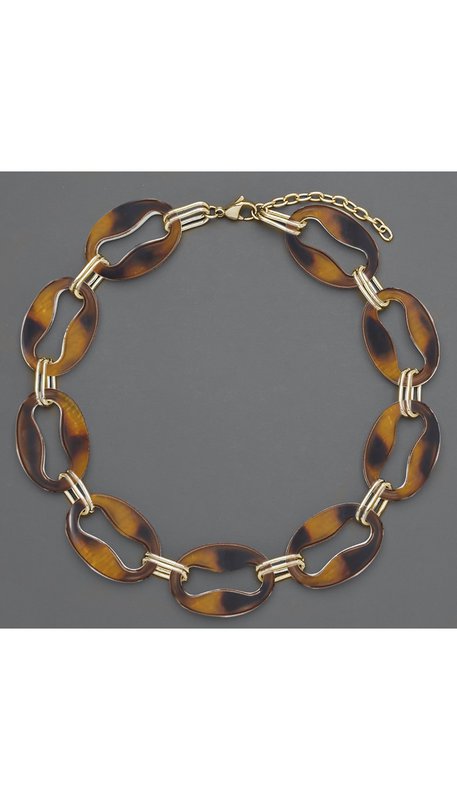 VERSAILLES Tortoiseshell Alternating Link Chain Necklace