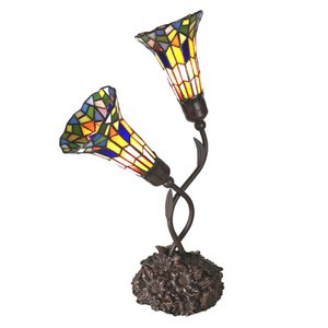 Tiffany table lamp 46x28x63 cm beige blue glass tiffany desk lamp