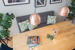 Copper water heater hanging lamp "Rond M"