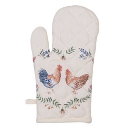 HOVENWANT 18x30 cm de algodón azul beige pollo y guante de horno de Haan