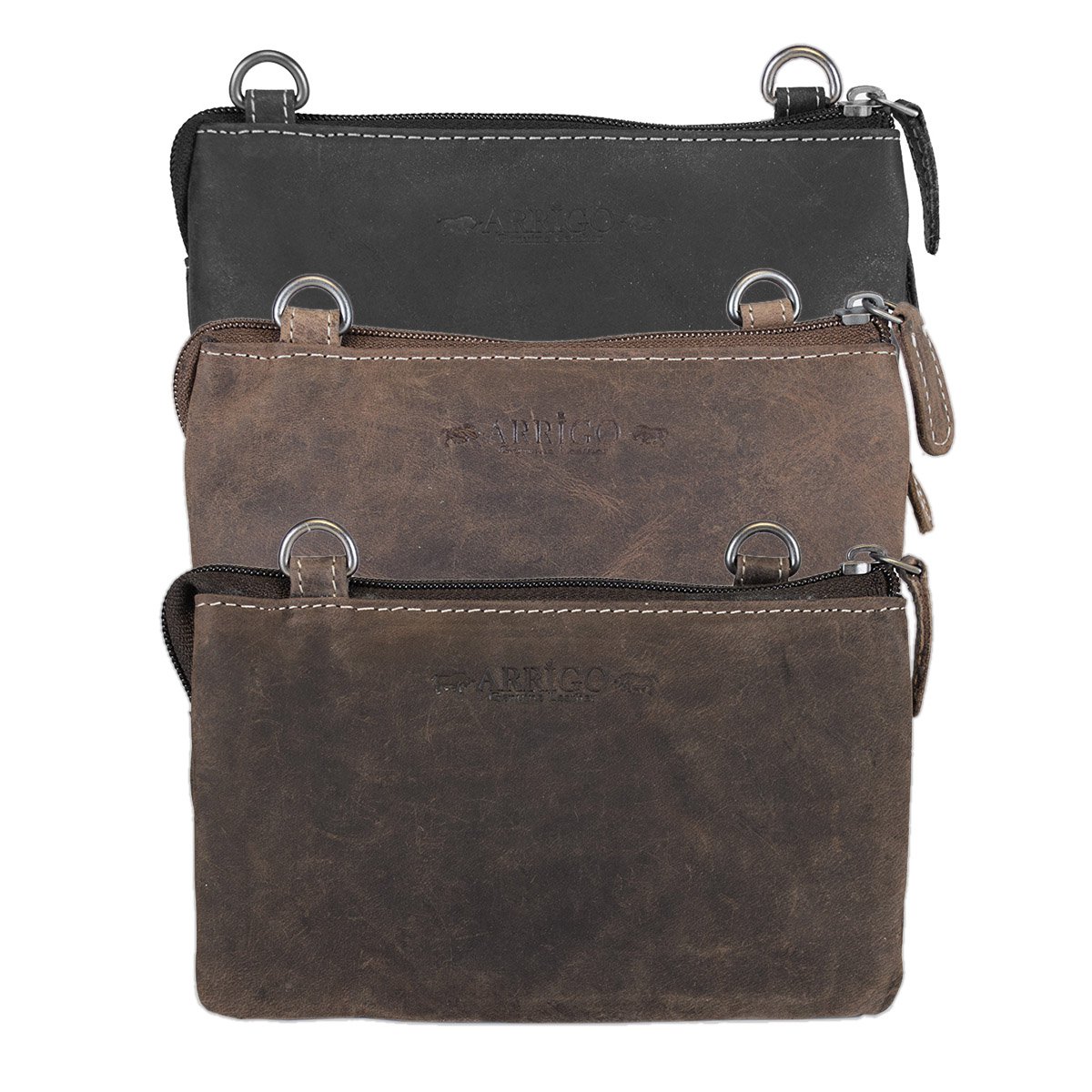 Lille skuldertaske I 3 farver Buffalo Læder - Festivaltaske - Lædertaske Lille - Crossbody taske til kvinder - Str. M