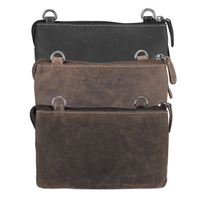 Lille skuldertaske I 3 farver Buffalo Læder - Festivaltaske - Lædertaske Lille - Crossbody taske til kvinder - Str. M