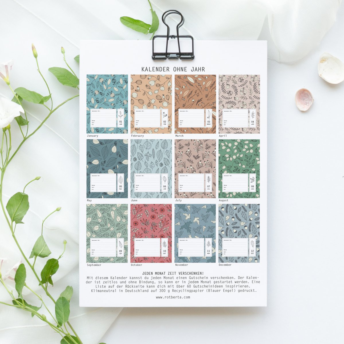 Wall calendar time instead of stuff, everlasting