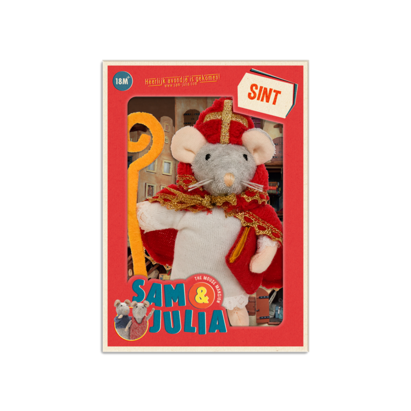 Przytulanka Myszka Sinterklaas (12 cm) - Domek Myszki