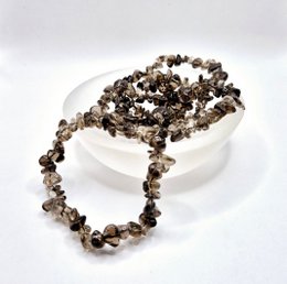 Crystal Gemstone Smoky Quartz / Smoky Quartz Chips Armbånd - 19 cm
