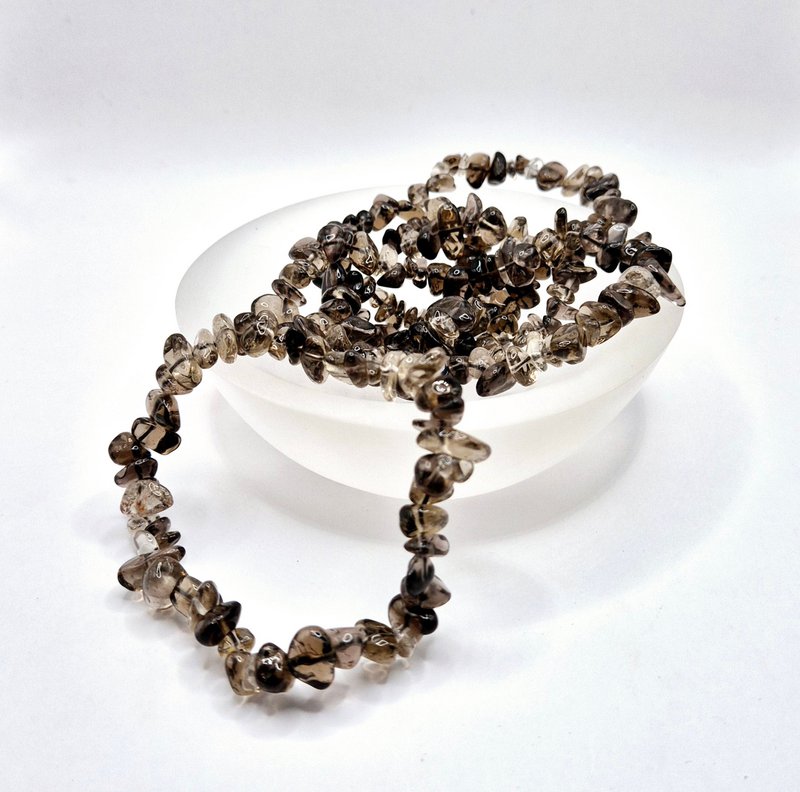 Crystal Gemstone Smoky Quartz / Smoky Quartz Chips Armbånd - 19 cm