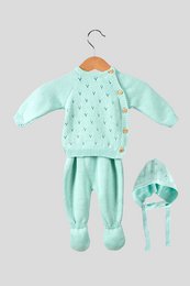 Ensemble bébé tricoté avec 3 pièces 498