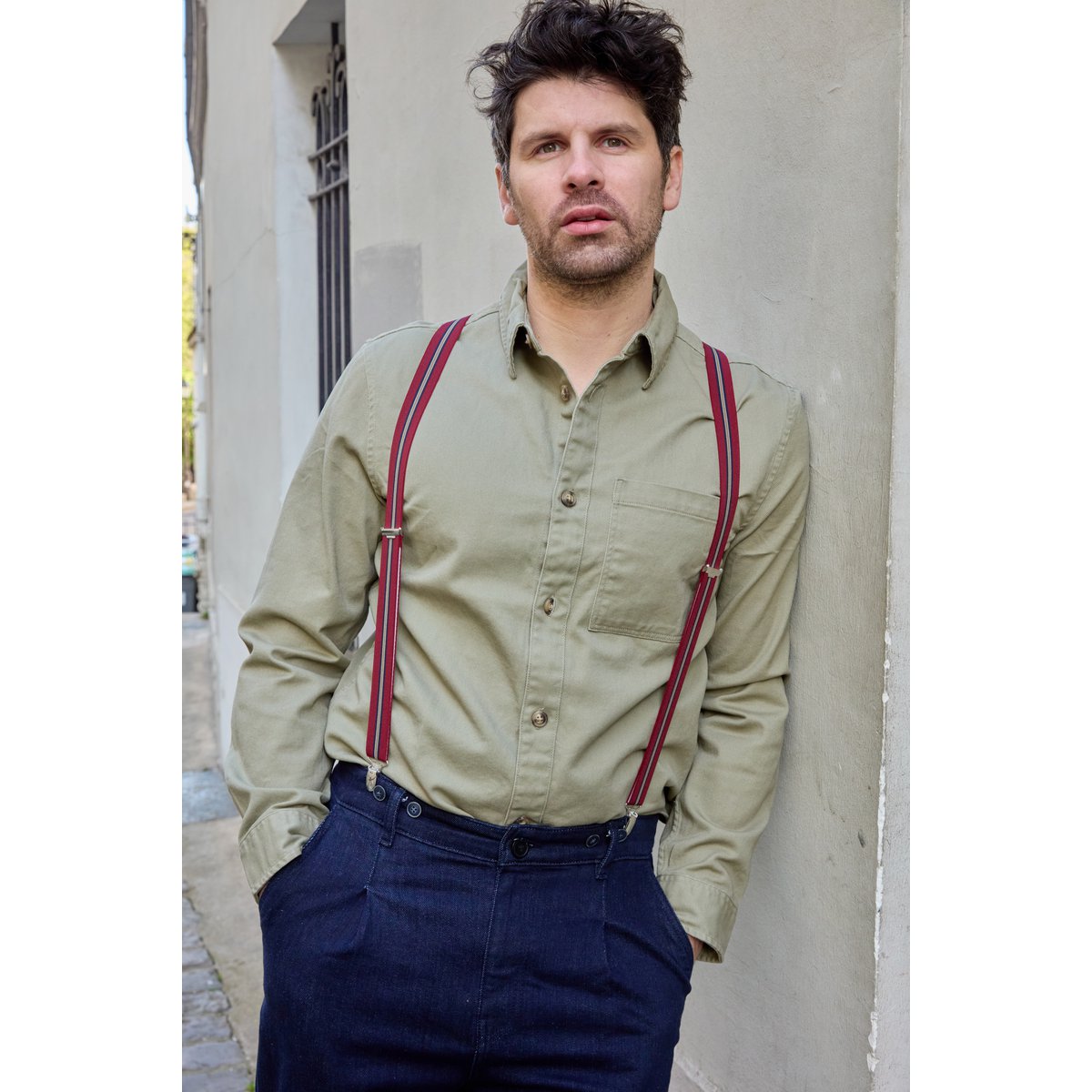 Etretataise mid-wide suspenders