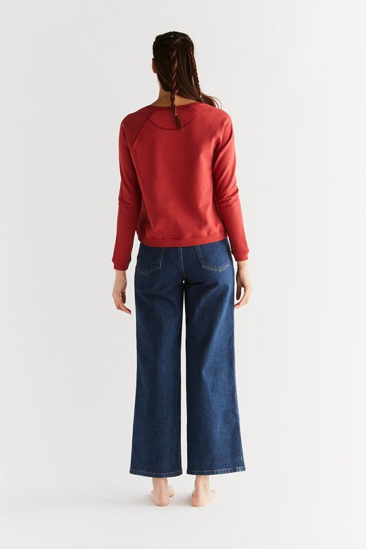 WE1009-231 | Damen Jeans med brede ben - Lapis Blue